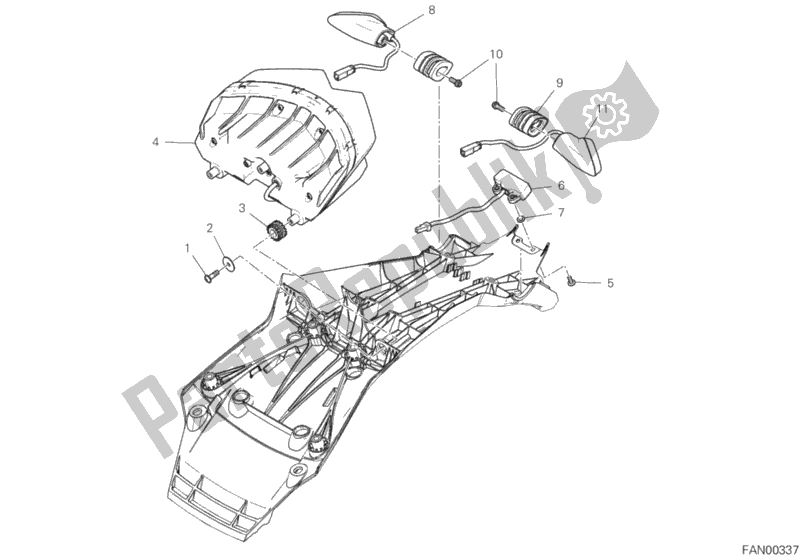 All parts for the Taillight of the Ducati Multistrada 1260 Touring 2018